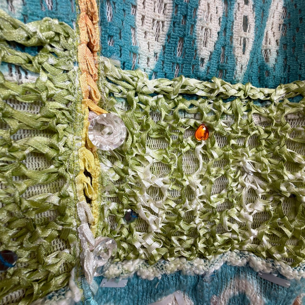 Vintage Sandy Starkman Patchwork Beaded Jacket Xs… - image 3